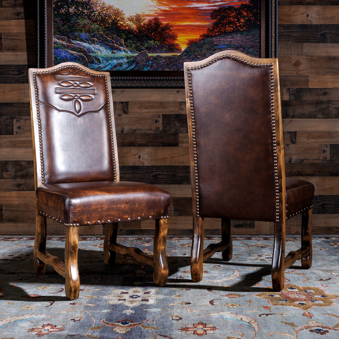 Stetson Western Leather Dining Chair Western Dining Chairs – Hat