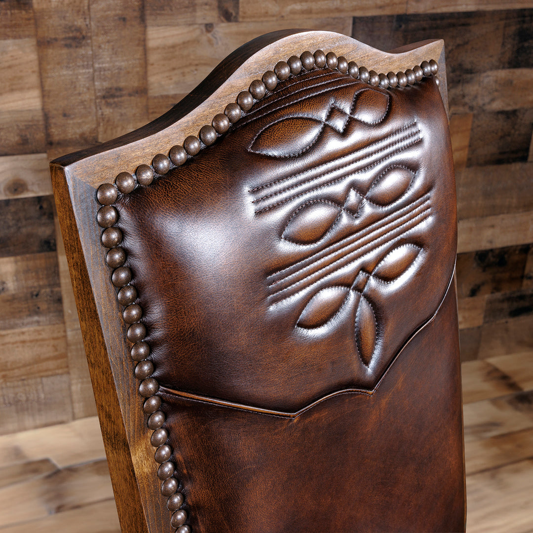 western boot stitch dining chair