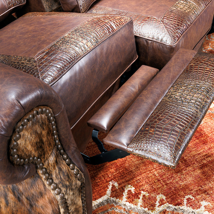 Katy Reclining Western Leather Sofa