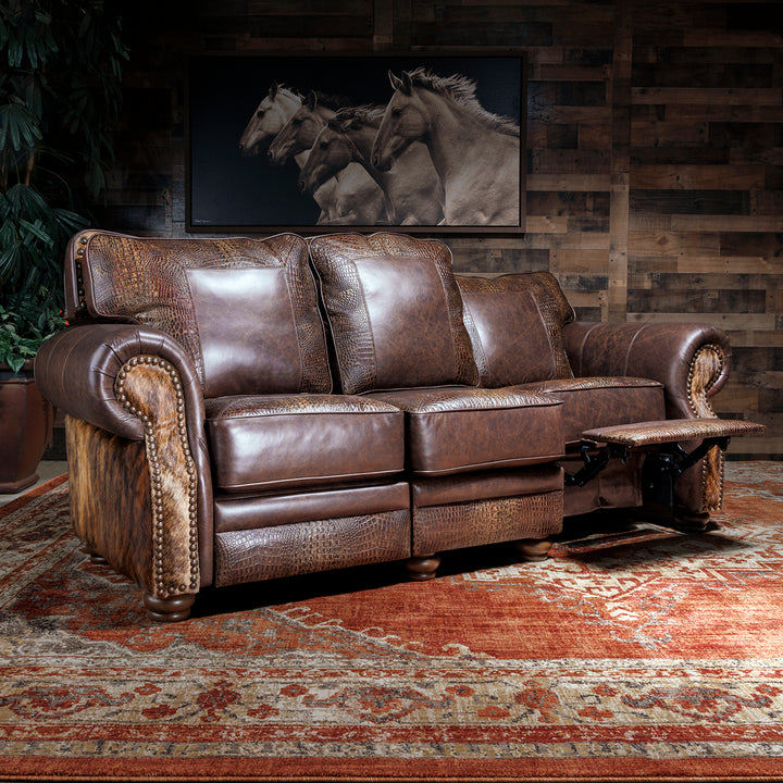 Katy Reclining Western Leather Sofa