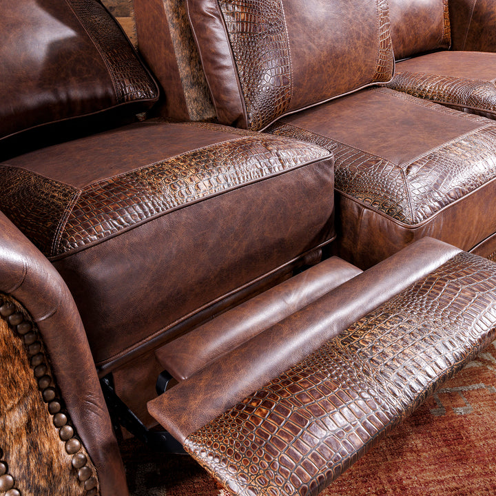 Katy Reclining Western Leather Sofa