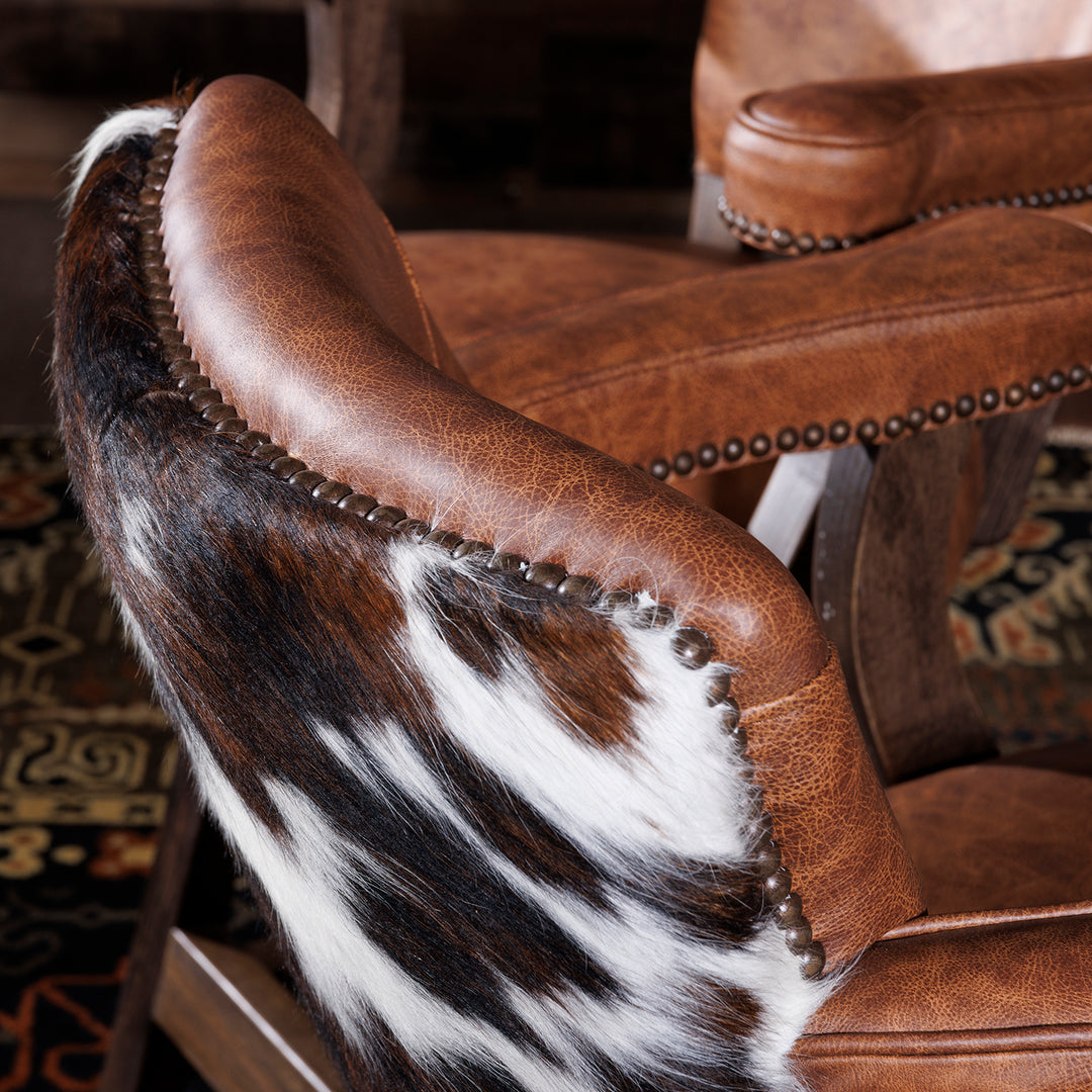 Western Cowhide And Leather Bar Stool – Hat Creek Interiors