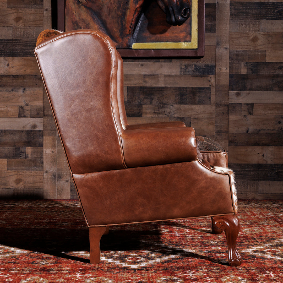 San Carlo Cowhide Wingback Chair