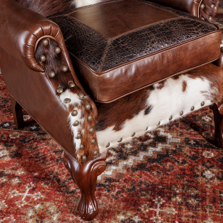 San Carlo Cowhide Wingback Chair