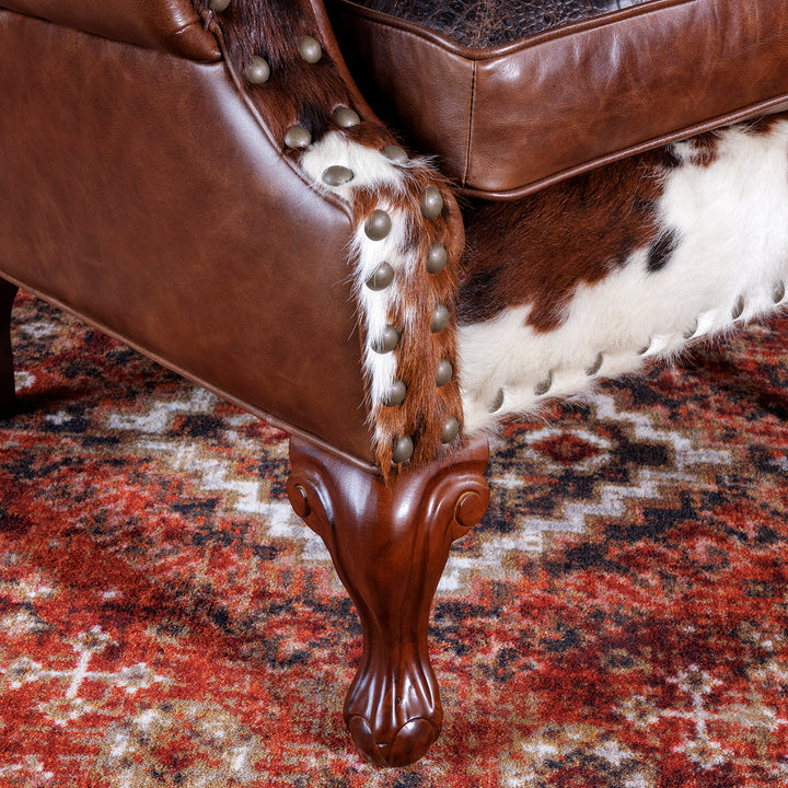 San Carlo Cowhide Wingback Chair