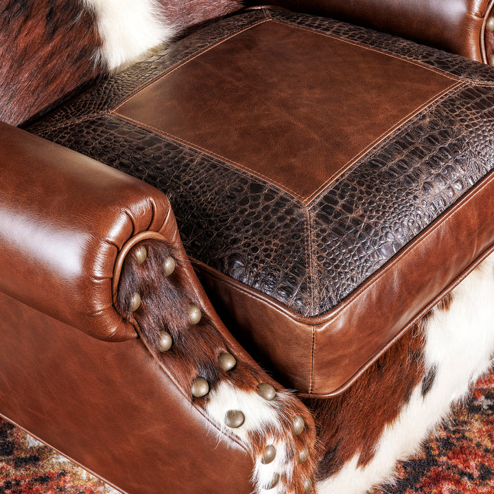 San Carlo Cowhide Wingback Chair