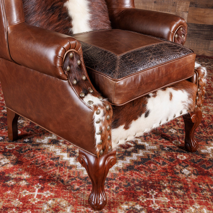 San Carlo Cowhide Wingback Chair