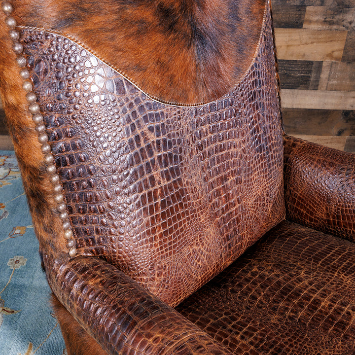 Caramel Croc Western Leather Office Chair