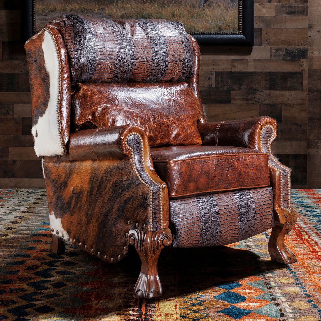 cowhide-croc-recliner-