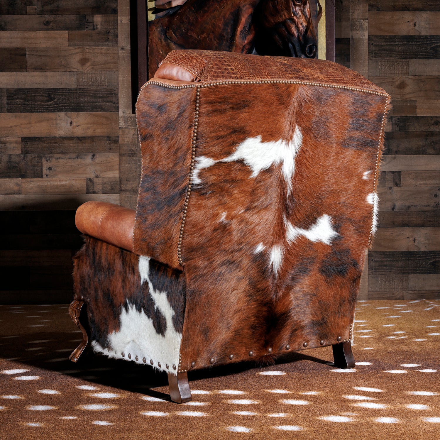 Caramel Croc Western Leather Recliner | Western Croc Recliners