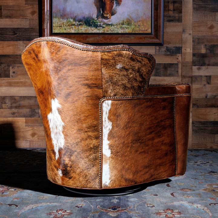 Kiowa Western Leather Swivel Chair