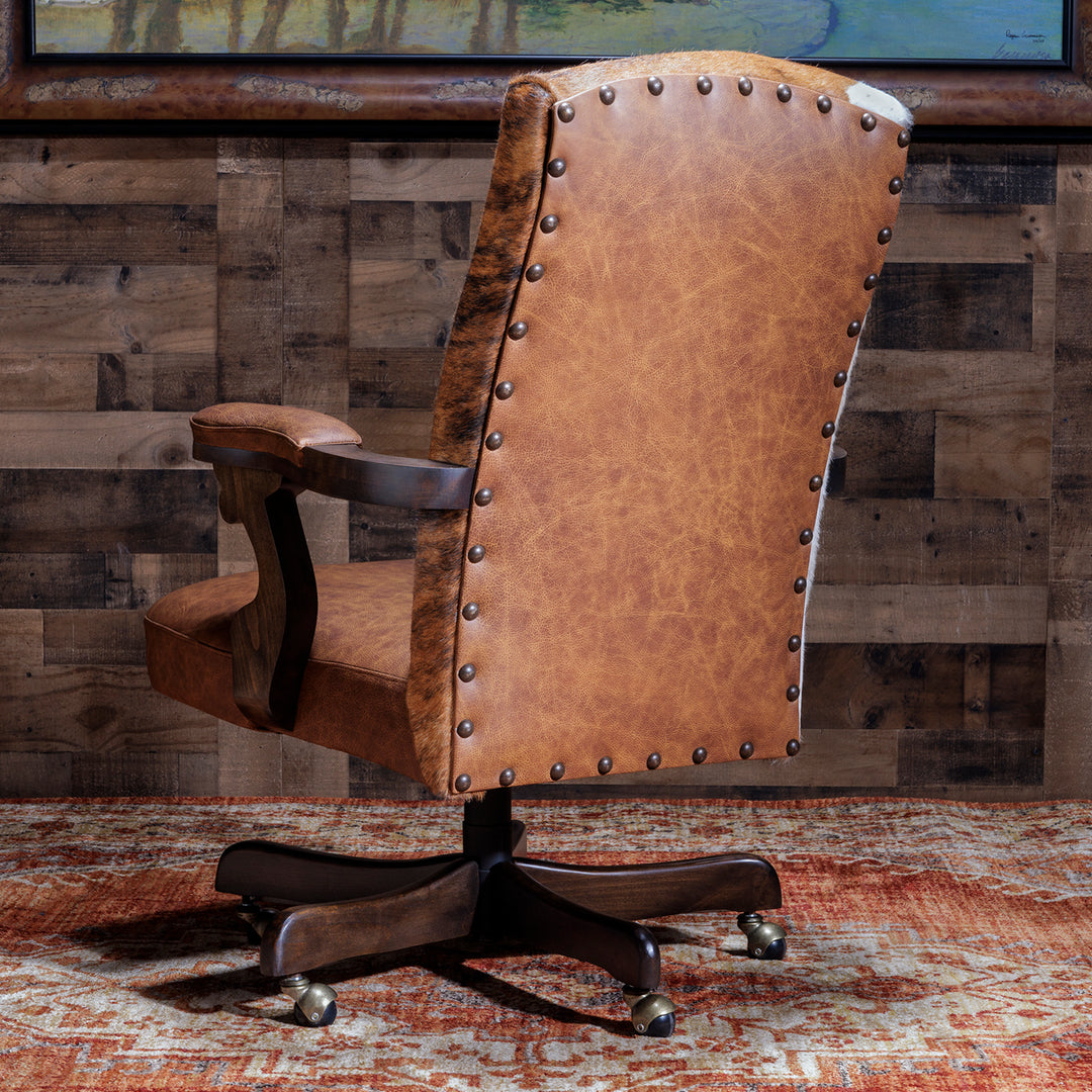 Rustic Chair Leather Chair Rustic Office Western Cowhide Leather Office Chairs