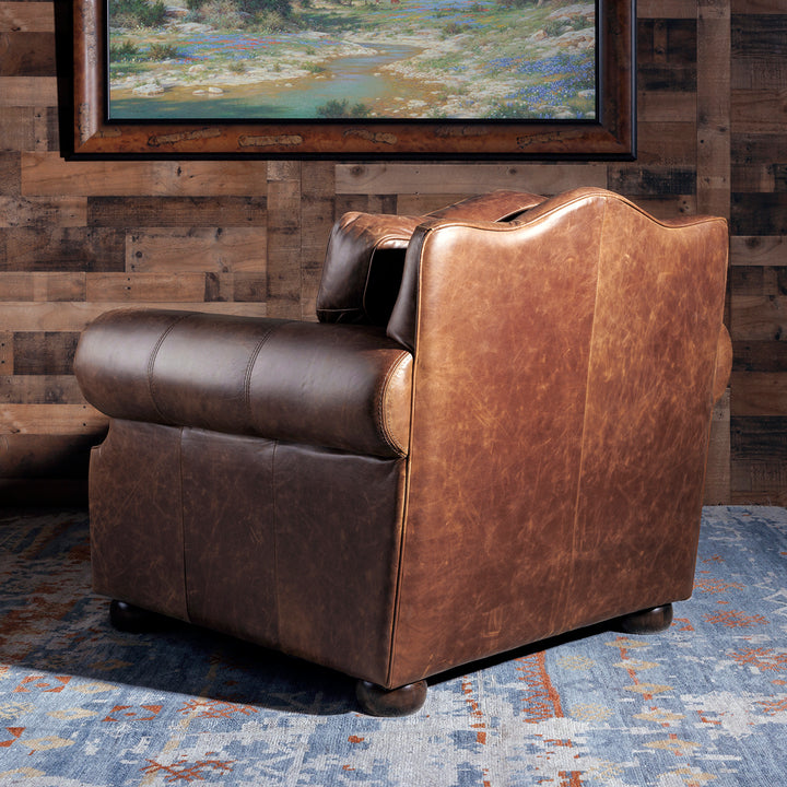 Tucson Burlington Western Leather Chair & Ottoman