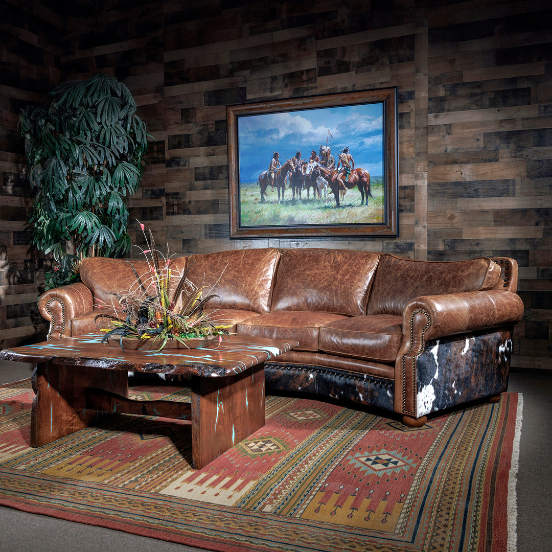 Santos Curved Leather Sofa - Main Image