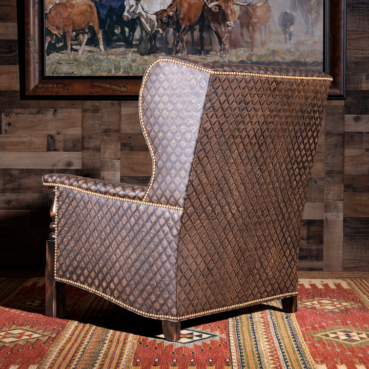 cowhide and leather accent chair