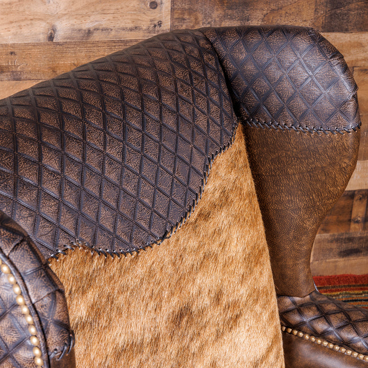 cowhide and leather accent chair