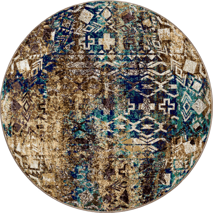 old world style round rug