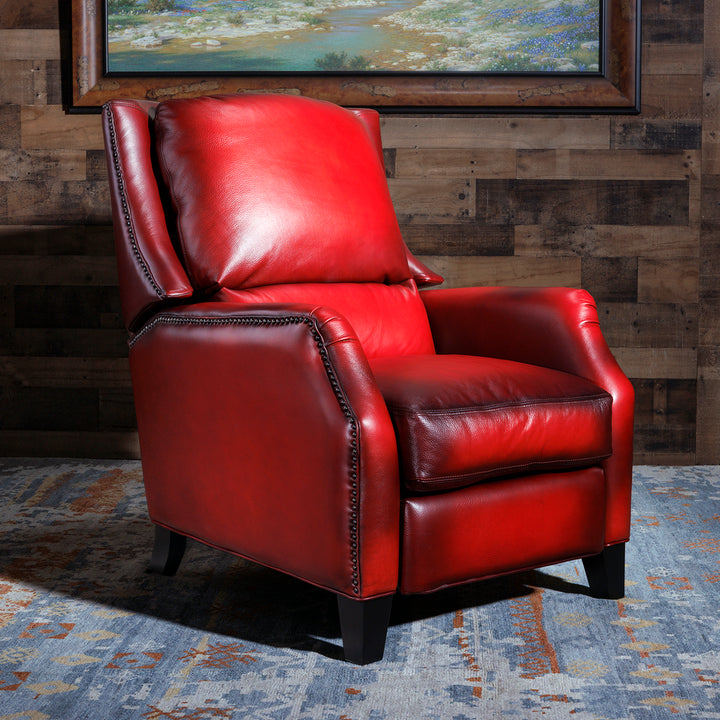 Antique Ruby Red Leather Recliner