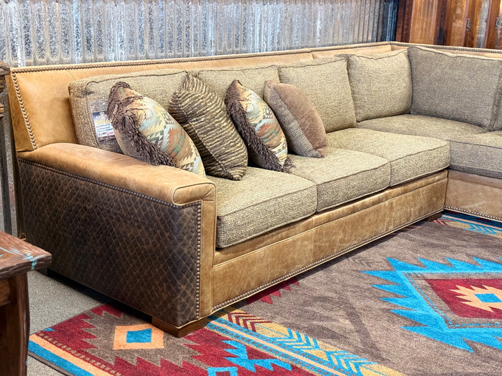 Goldthwaite Leather and Fabric Sectional