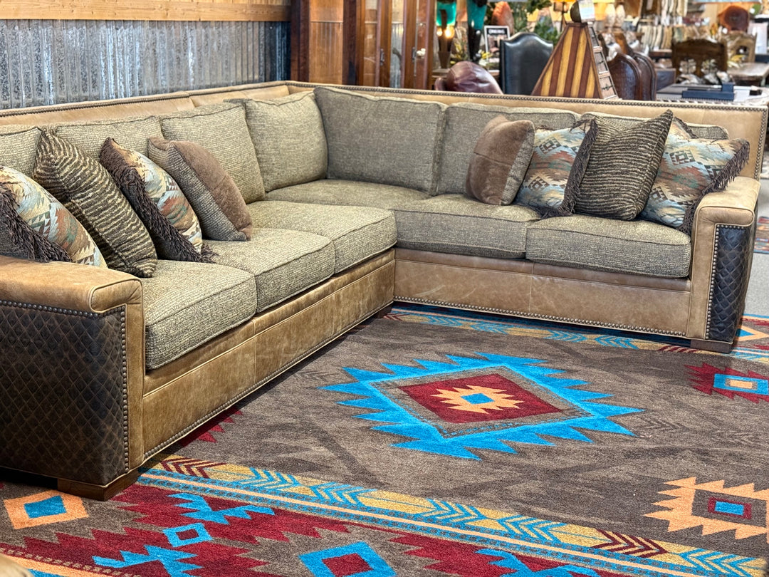 Goldthwaite Leather and Fabric Sectional