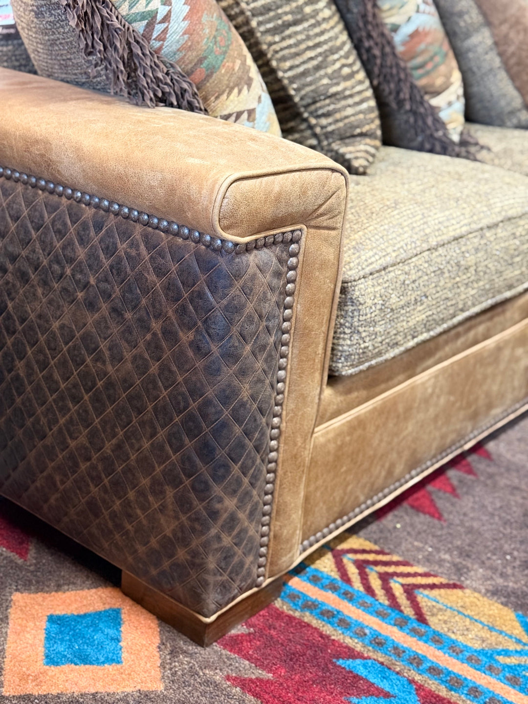 Goldthwaite Leather and Fabric Sectional