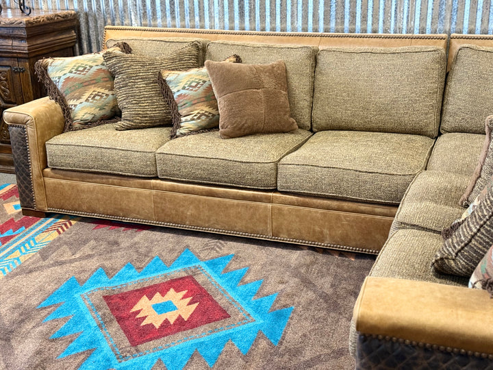 Goldthwaite Leather and Fabric Sectional
