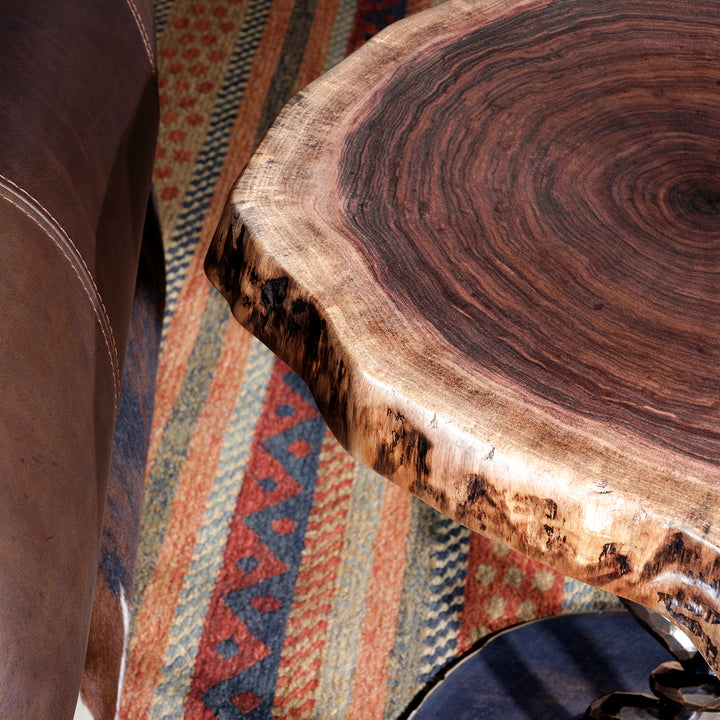 Black Walnut Forged Iron Side Table