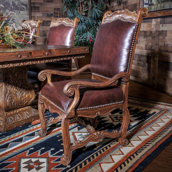 Dining Arm Chair w/Leather