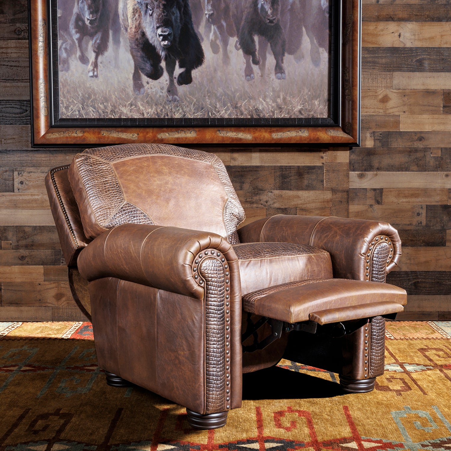 Denver Bison Western Leather Recliner | High-End Western Recliners