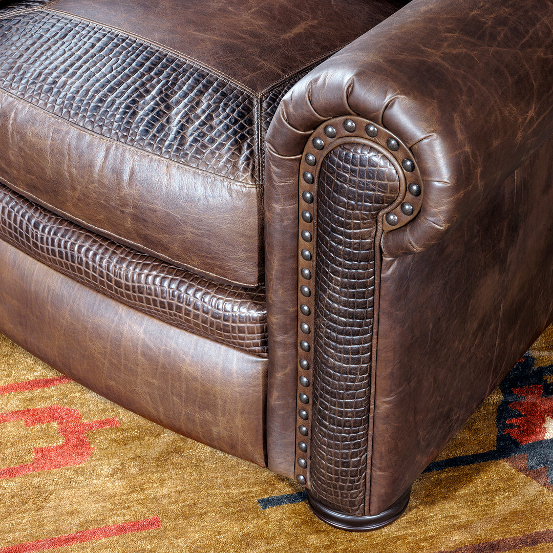 western croc and leather recliner