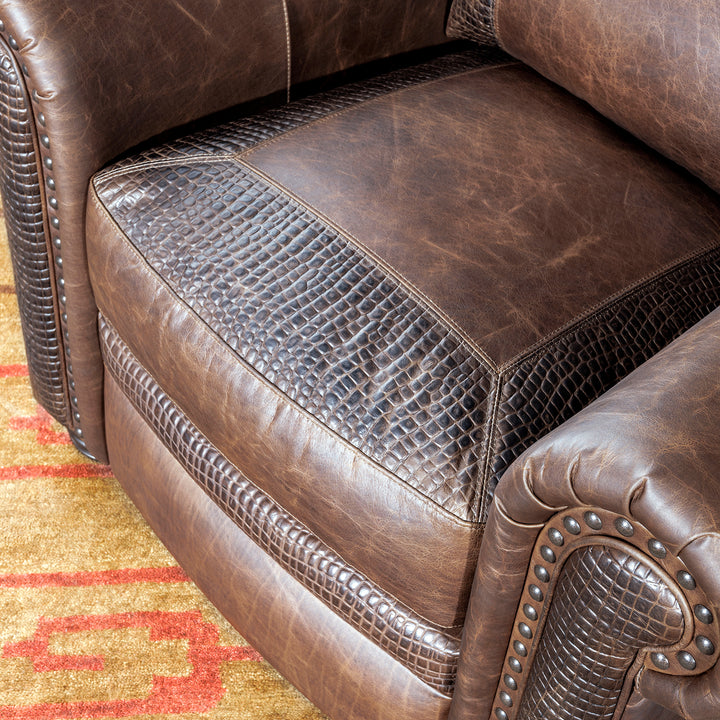 western croc and leather recliner