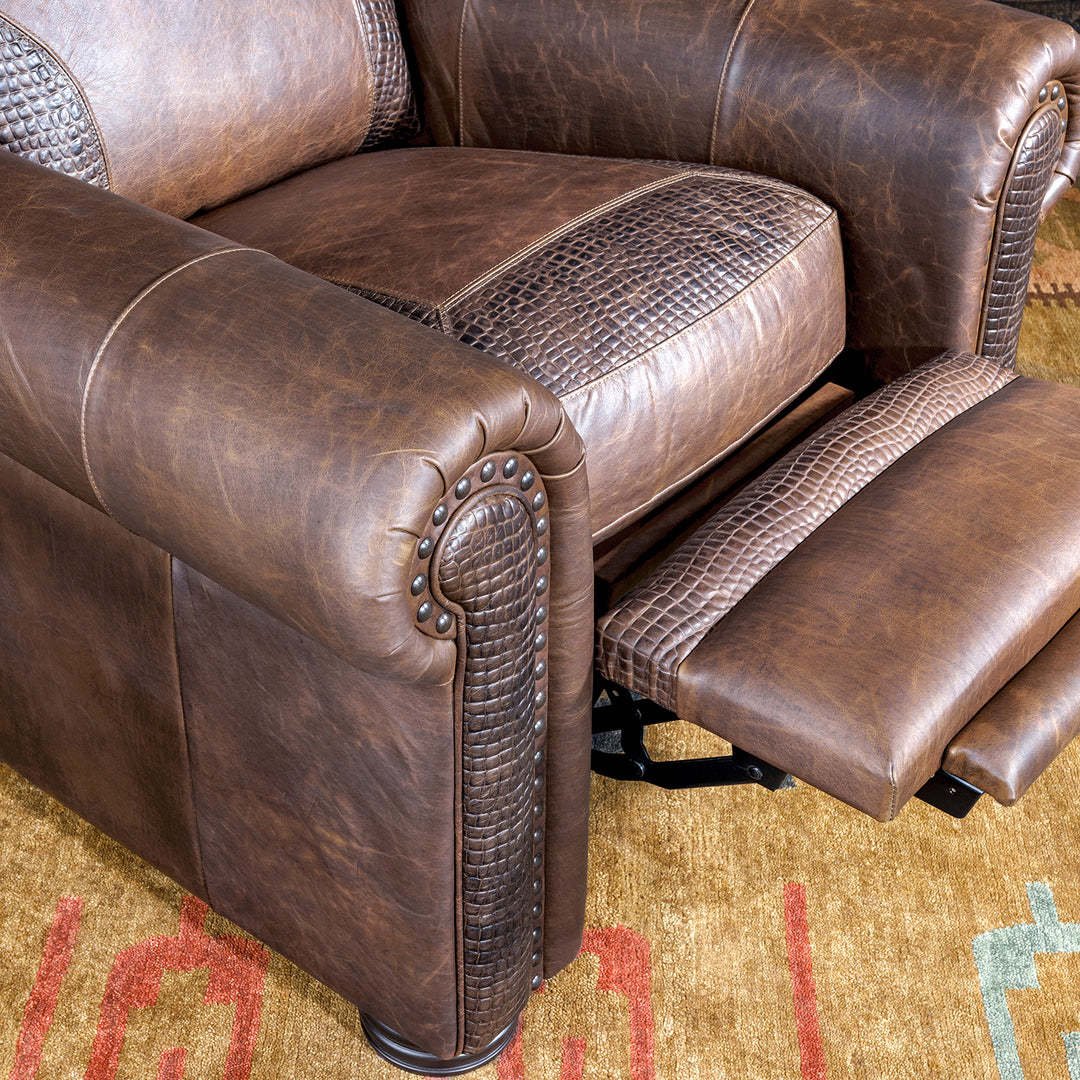 western croc and leather recliner