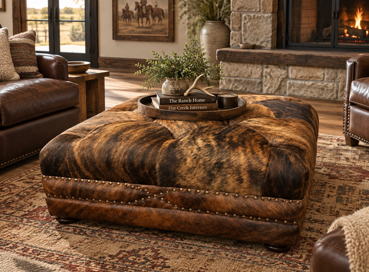 Modelo Cowhide Ottoman