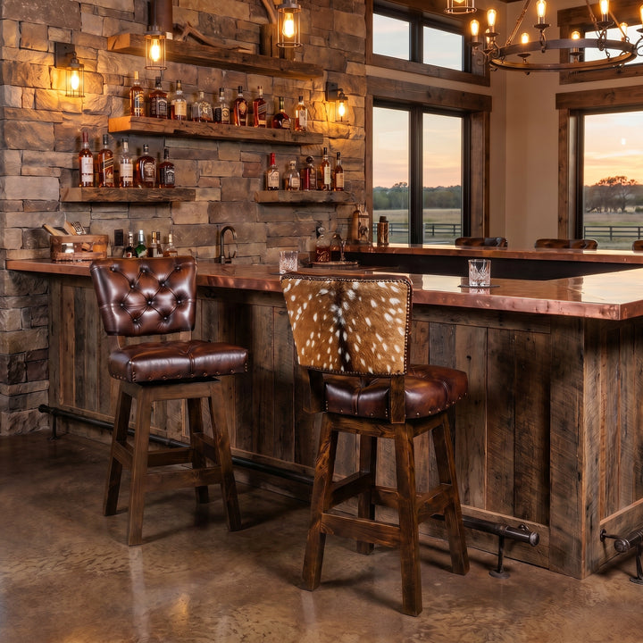 Montero Axis Leather Barstool - Armless