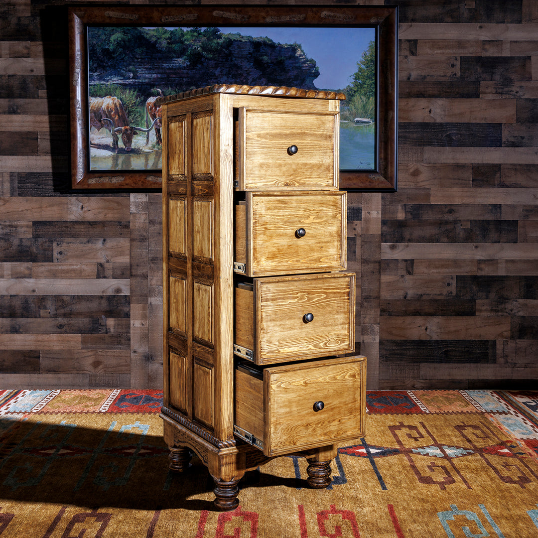 Patron Rustic 4-Drawer File Cabinet