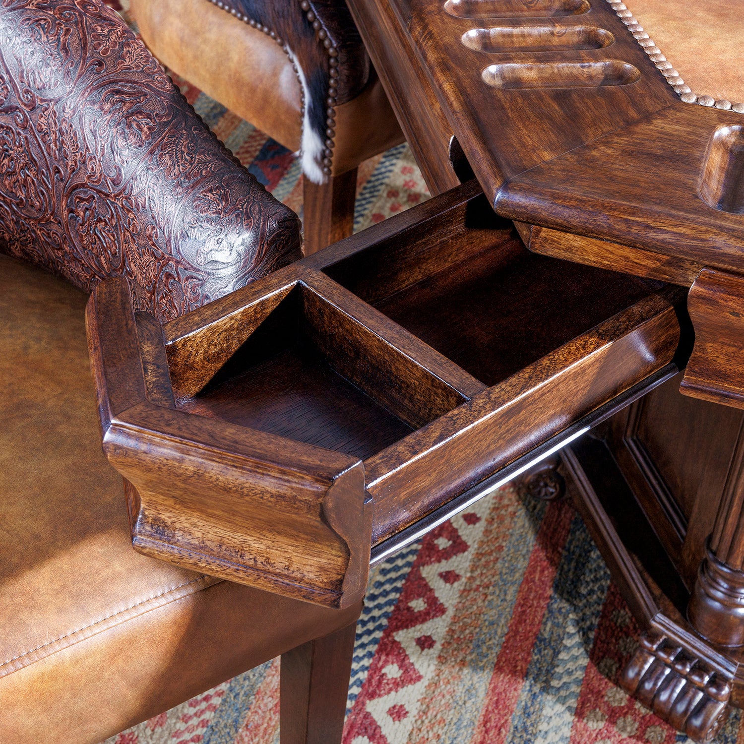 The Gambler Western Poker Table | Western Game Room Furniture