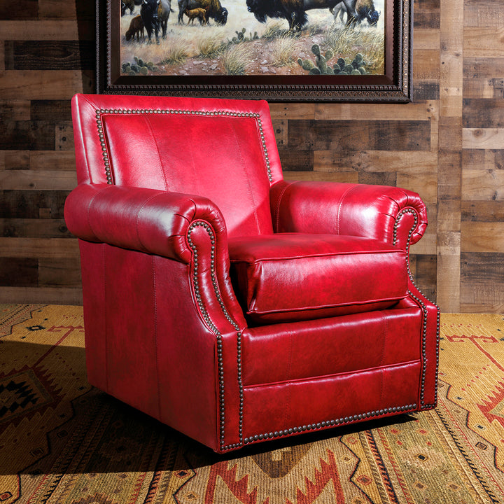 Red River Leather Swivel Chair