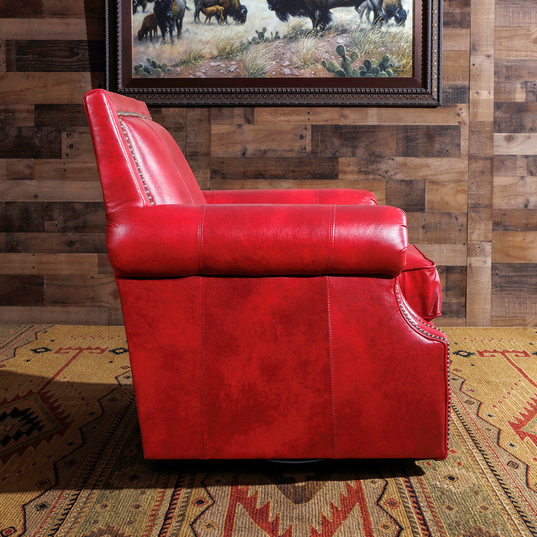 Red River Leather Swivel Chair