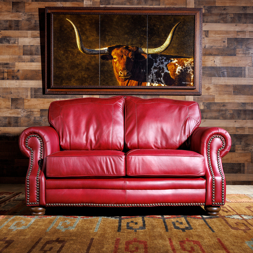 Chianti Red Leather Loveseat