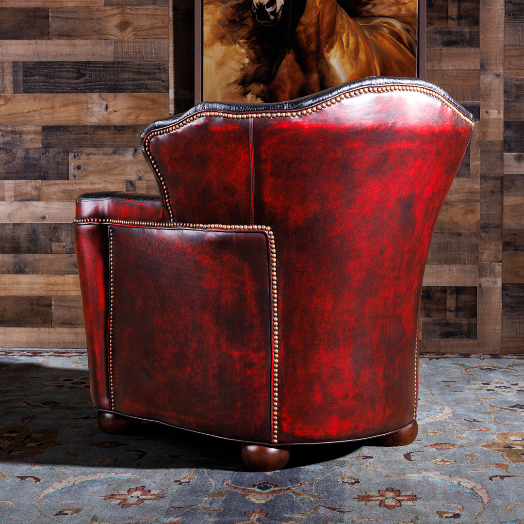 Antique Red Leather Chair