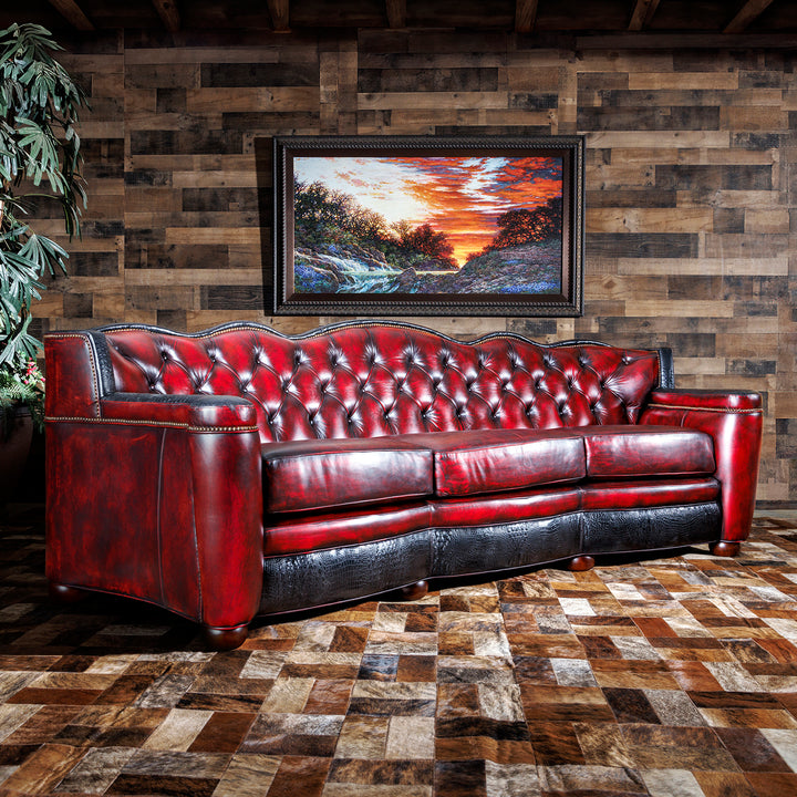 Rio Fuego Western Croc Leather Sofa