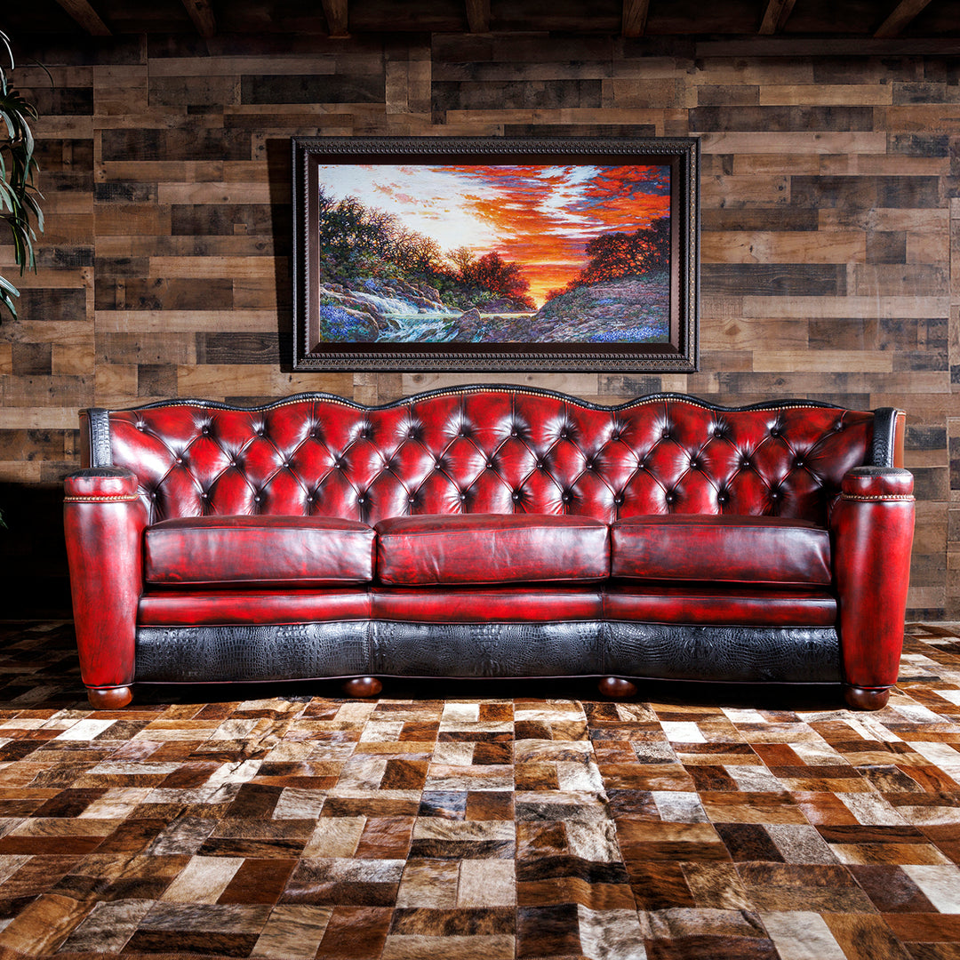 Rio Fuego Western Croc Leather Sofa