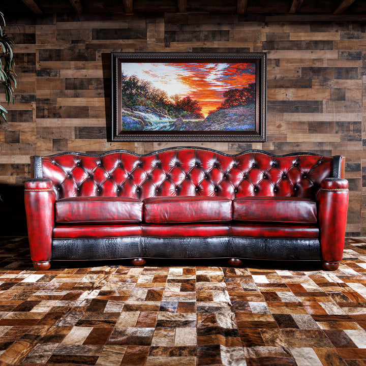 Rio Fuego Western Croc Leather Sofa