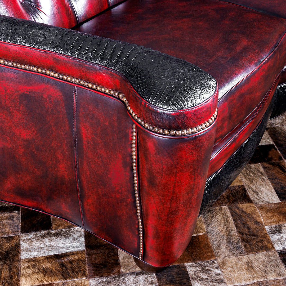 Rio Fuego Western Croc Leather Sofa