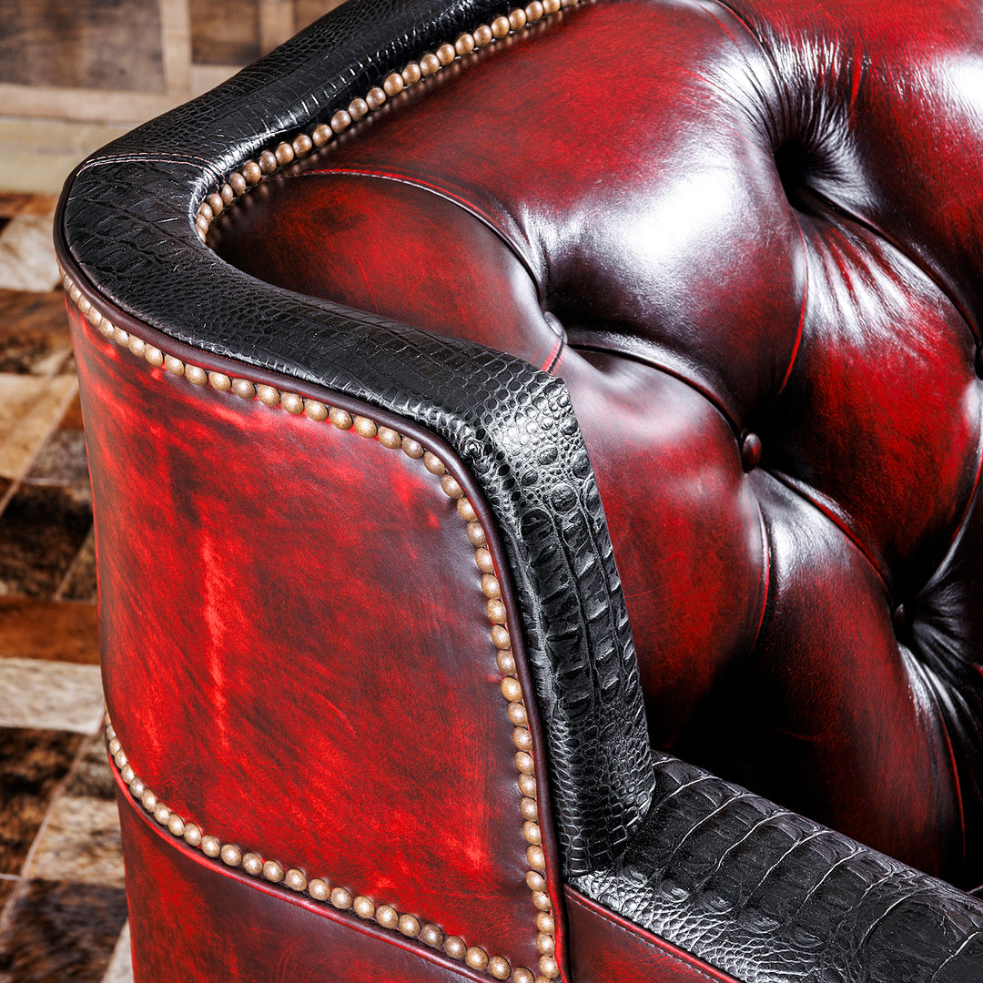 Rio Fuego Western Croc Leather Sofa