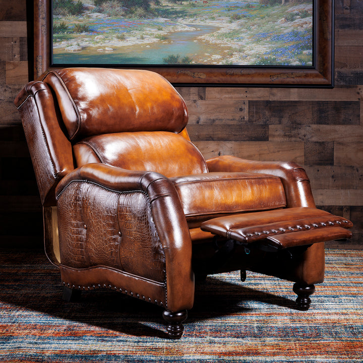 Saddle Burnished Leather Recliner