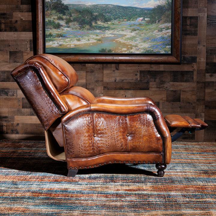 Saddle Burnished Leather Recliner