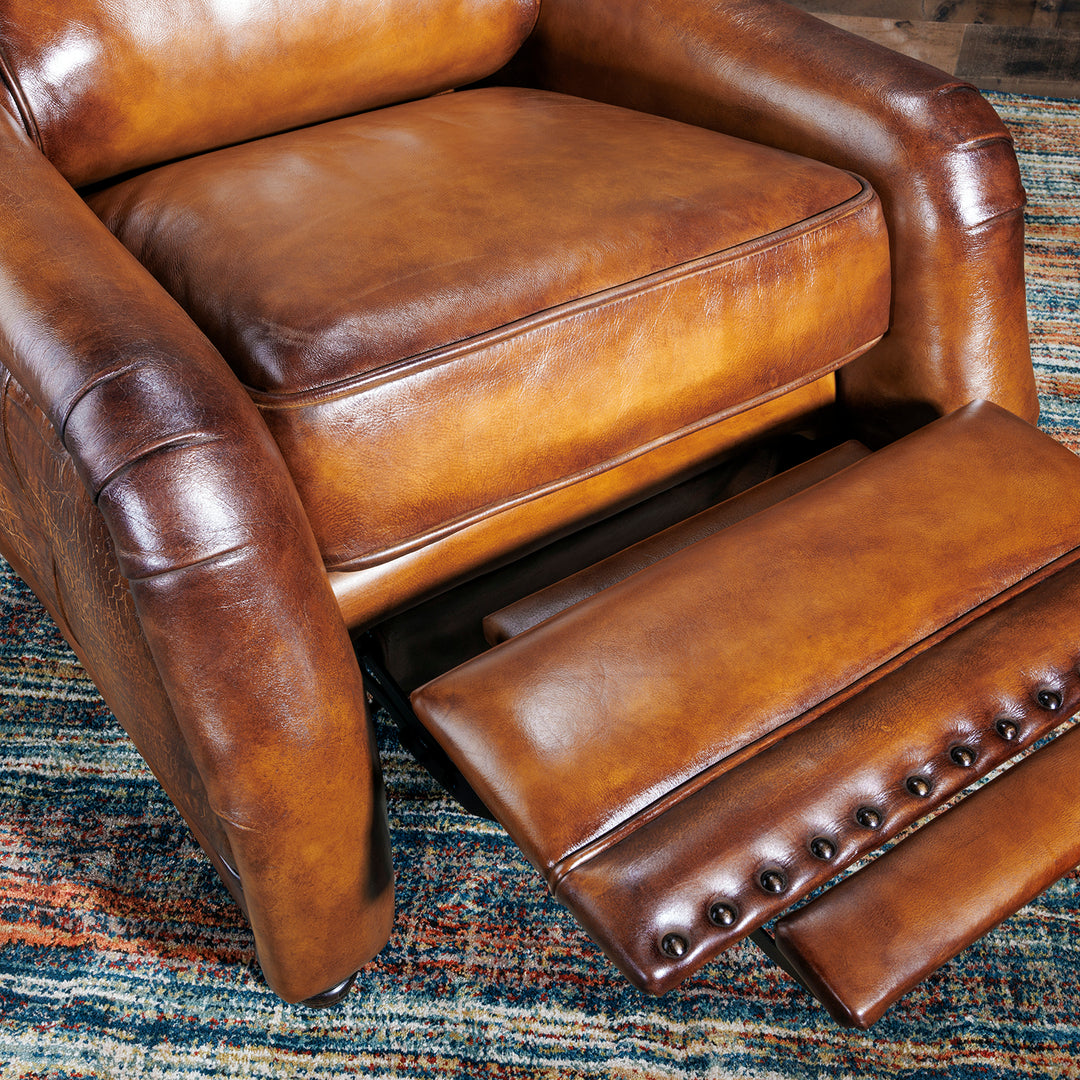 Saddle Burnished Leather Recliner