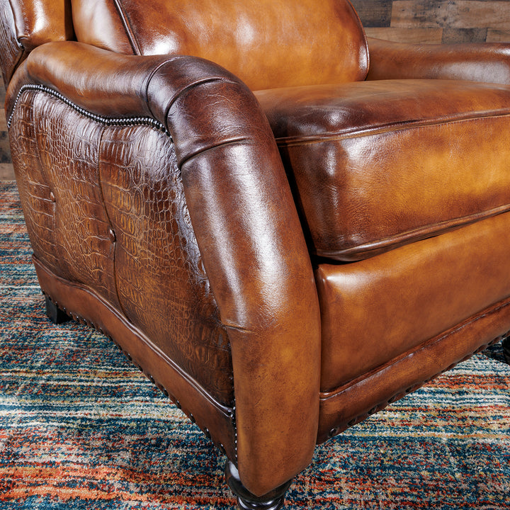 Saddle Burnished Leather Recliner