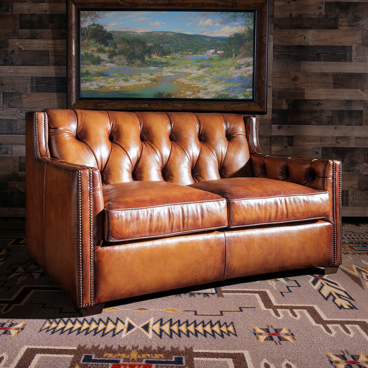 Adler Burnished Leather Loveseat